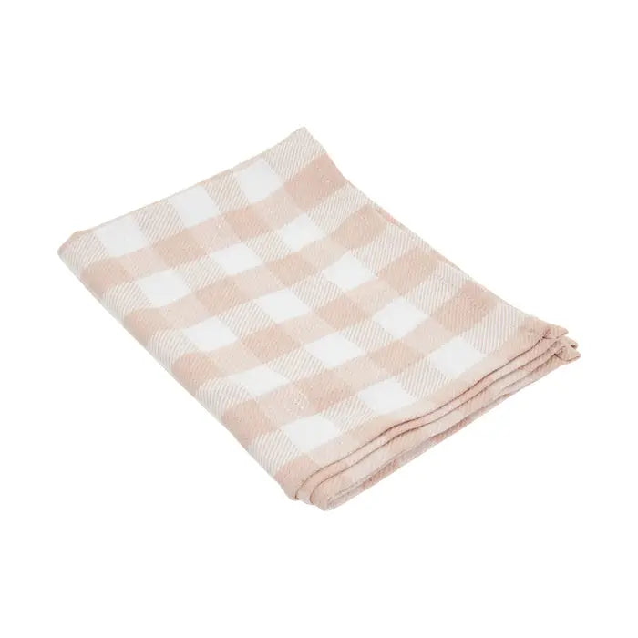 Set Of Three Cotton Check Tea Towels