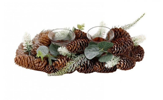 Pine Cone Double Tealight Holder (30cm)